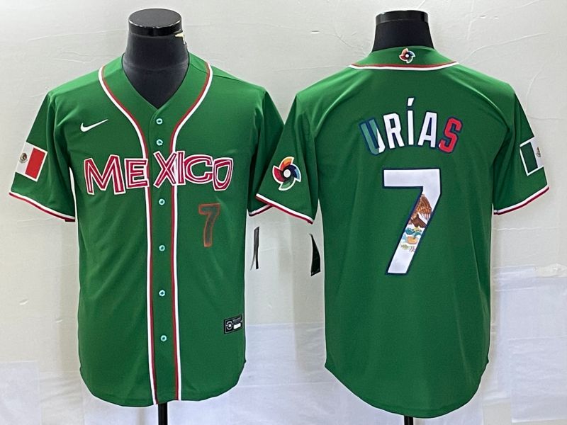 Men 2023 World Cub Mexico #7 Urias Green Nike MLB Jersey4